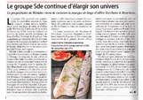 Novembre 2011, SDE élargit son univers (journal du textile).