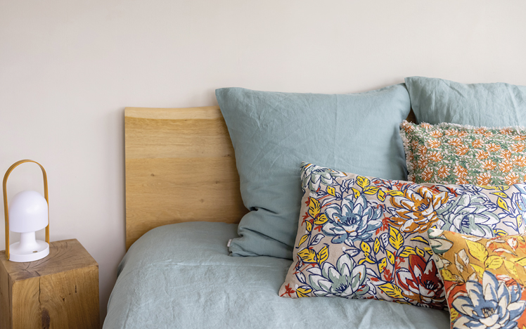colourful cotton bed linen with spring motifs